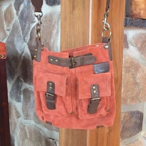 MiMo Suede Rust Satchel/Purse